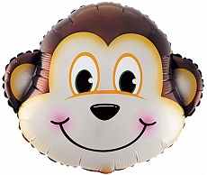 Фольгированный шарик "Фигура, голова Обезьянки" (86 см)